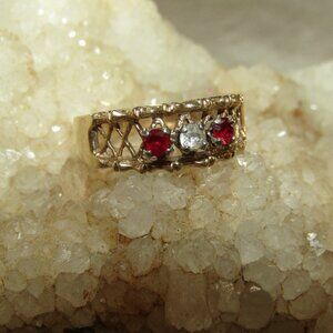 Antique 10kt Ruby & Diamond Ring